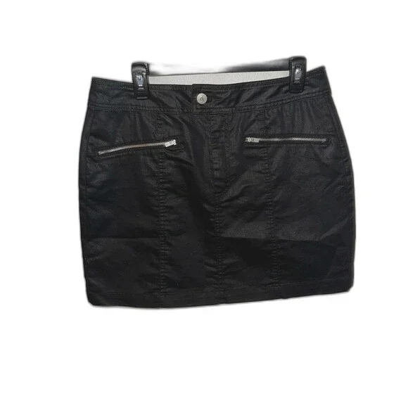 Calvin Klein Black Mini Skirt – Zipper Front Pockets – Size 10 - Picture 2 of 4